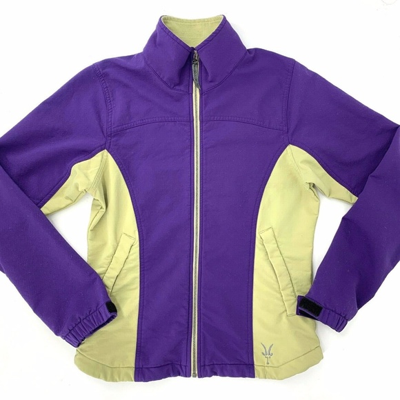 ibex Jackets & Blazers - Ladies IBEX Cirque Size Small Purple Zip Jacket Schoeller Wool Blend USA Made